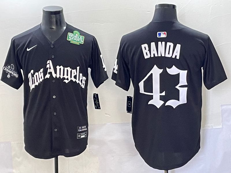 Men 2025 Los Angeles Dodgers #43 Banda Black Five generations Joint Name Nike MLB Jersey style 7->los angeles dodgers->MLB Jersey